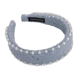 2025 Retro Rose Print Pearl Crystal Headband Women Elegant Hair Band Girl Sweet Beige Blue Hair Hoop Lady Party Hair Accessories
