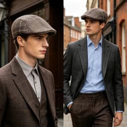 British Style Autumn Winter Warm Gentleman Baseball Hat Berets Newsboy Painters Hat Plaid Wool Hat Unisex Cabbie Visor Flat Cap