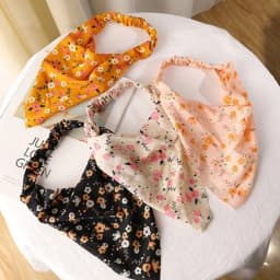 Women's Bandana Vintage Bohemia Women Bandana Hair Band Scarf Print Vintage Triangle Turban Elastic Headband for Lady Head Scarf