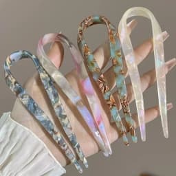 U-shaped hair clip, women's meatball headband, simple Chinese style hair clip, modern style and temperament hair accessory