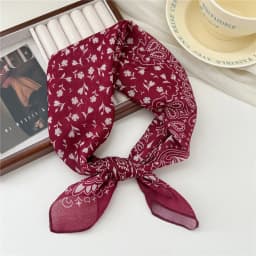 Fashion Printing Silk Small Square Scarf Summer Scarf Women's Versatile Small Scarf Head Band Hair Accessories