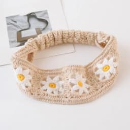 Flower Knitted Headband Colorful Pastoral Ethnic Style Hair Band Beach Headwear Girl Hair Accessories Women Hair Scarf Girls
