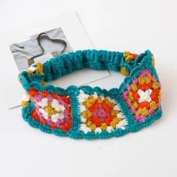Flower Knitted Headband Colorful Pastoral Ethnic Style Hair Band Beach Headwear Girl Hair Accessories Women Hair Scarf Girls
