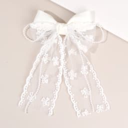 Tulle Bow Hair Clip Sweet Mesh Chiffon Patchwork Bownot Hairpin Elegant Pearl Beads Barrette Girls Women Headdress Accessories