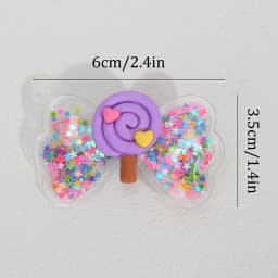 4Pcs PVC Bow Hair Clip Candy Barrette Baby Stars Filled Cute Kawaii Waterproof Hairpins For Girls Children Kids Hair Accessories