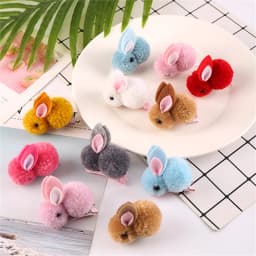 Cute Plush Rabbit Hair Clip Children's Catoon Animal Hairpins Girls Baby Sweet Winter Hair Accessories Headwear Barrettes