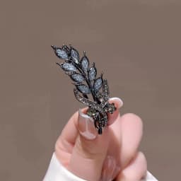 High-end Black Rhinestone Wheat Hair Clip Side Clip Alloy Exquisite Bangs Clip Duckbill Clip Women's Fashion Hair Accessories