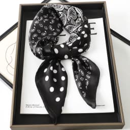 Luxury Polka Dot Silk Square Scarf Women Hijab Hair Bands Neckerchief Female Satin Shawl Ribbon Headband Fashion Wraps Bandana