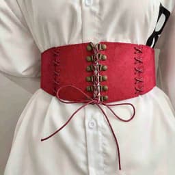 European and American style suede velvet strap waist cincher women's vintage hundred match dress wide waist belt fashion stretch