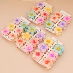 6Pcs Fashion Colorful Transparent Flower Small Hair Claw Clips Clamp Hairpin Barrette For Thick Thin Hair Accessories For Women