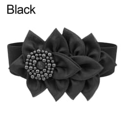 Flower Decoration Wide Waist Belt Dress Coat Suit Decorative Waistband Women Stretch Waistband
