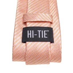 Hi-TieWave Stripe Men's Tie Champagne Elegant and stylish men's tie cufflinks pocket square Suitable for Banquet Wedding Party