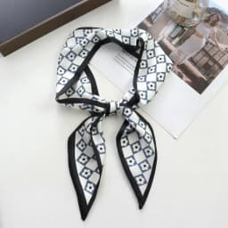 2025 New Grid Print Women Luxury Small Silk Scarf Handle Bag Ribbons Female Head Scarves Sharp Angle For Women Skinny Headband