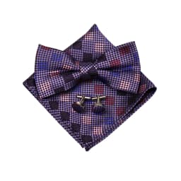 Fashion Bowtie Set Gifts For Men High Quality Bow Tie Handchief Cufflinks 3 Pcs Set Wedding Bussiness Suit Accessories