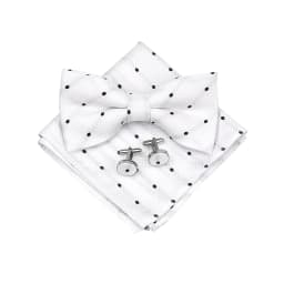 Fashion Bowtie Set Gifts For Men High Quality Bow Tie Handchief Cufflinks 3 Pcs Set Wedding Bussiness Suit Accessories