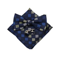 Fashion Bowtie Set Gifts For Men High Quality Bow Tie Handchief Cufflinks 3 Pcs Set Wedding Bussiness Suit Accessories