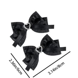 1Pair Bow Lolita Delicate Hair Jewelry Heart Hair Clip Women's Harajuku Steampunk Handmade Headwear Subculture