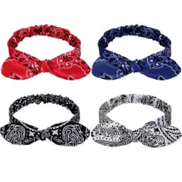 1PC 4 Colors Printed Rabbit Ears Elastic Contour Crossover Hairband Wire Knot Elastic Hairband Stretch Headband