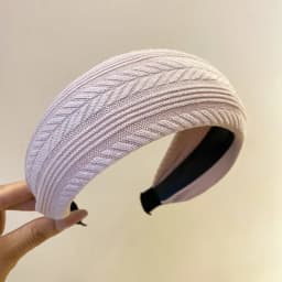 New Vintage Kintting Cloth Headbands for Women Solid Color Wide Stripe Hairband High Skull Top Nonslip Elegant Hair Accessories