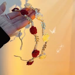 Women's Vintage French Rose & Faux Pearl Hairband - Girl Vintage-Inspired Alloy Headband for Women, Sweet Floral Design