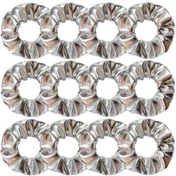 Wholesale 12pcs Metallic Color Scrunchies For Women Gold Silver Black Color Laser Effective Scrunches Set Girls Hair Rope Pack