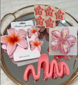 10pcs/set Sweet Gradient Flower Wave Star Hair Clips Claw Clamp Hairpin Women Beach Barrette Hairpin Summer Hair Accessories