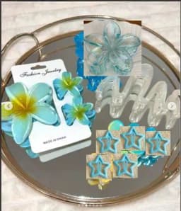 10pcs/set Sweet Gradient Flower Wave Star Hair Clips Claw Clamp Hairpin Women Beach Barrette Hairpin Summer Hair Accessories