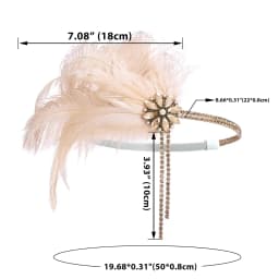 1920s Gatsby Party Rhinestone Beaded HairBand Vintage Charleston Headpiece Women Flapper Feather Headband Hair Accessories