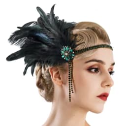 1920s Gatsby Party Rhinestone Beaded HairBand Vintage Charleston Headpiece Women Flapper Feather Headband Hair Accessories