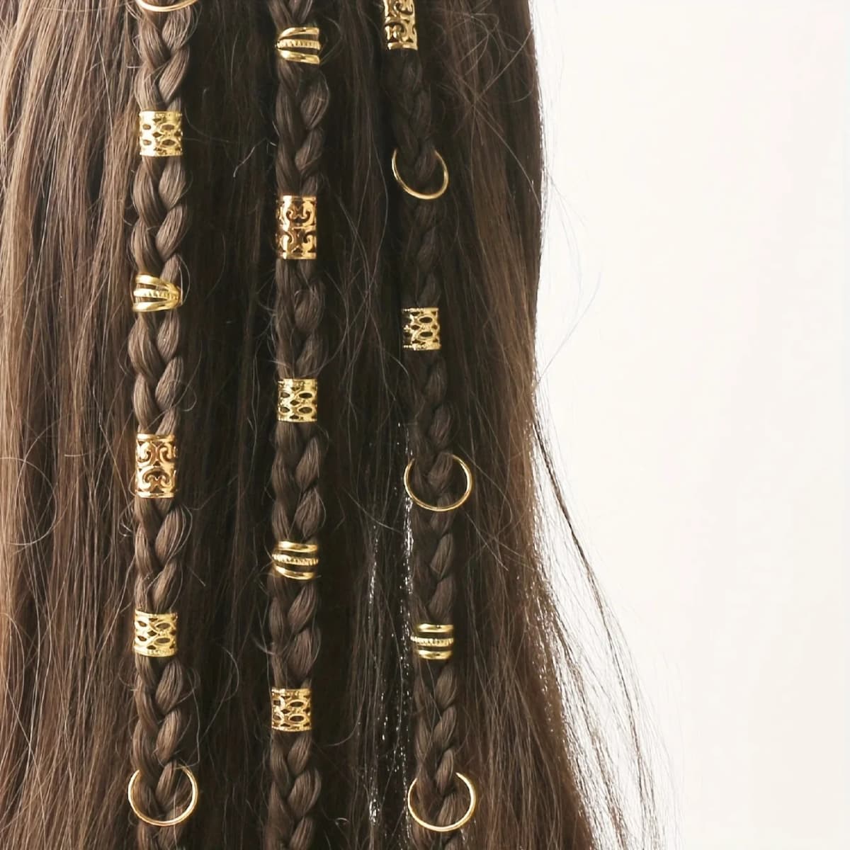 80PCS/Set Vintage Hollow Hair Rings Alloy Hair Cuff Hair Pins Loops Hair Accessories Loc Hair Jewelry for Braids