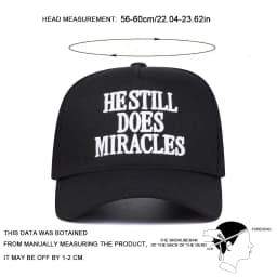 Unisex HESTILL DOES MIRACLES Embroidery Baseball Caps Spring and Autumn Outdoor Adjustable Casual Hats Hip Hop Hat Sunscreen Hat
