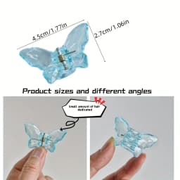 6pcs/set Multicolor Transparent butterfly Trumpet Hair Claw Hair Embellishment Small Hair Thin Hair Special Holiday Gift