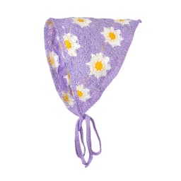 1 pcs women's hair scarf fashionable sweet rustic style knitted flower triangular headscarf cute kawaii Ladies' hair accessories