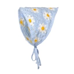 1 pcs women's hair scarf fashionable sweet rustic style knitted flower triangular headscarf cute kawaii Ladies' hair accessories