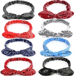 Vintage Cross Knot Elastic Hairbands Turban Bandanas Girls Hair Hands Hair Accessories Boho Women Soft Paisley Print Headbands