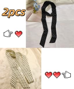 Fashion Dot Ribbon Silk Scarf Women Thin Neck Scarves Lady Small Shawls Bandana Narrow Female Neckerchief Dress Accessories