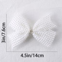 Trendy White Pearls Bow Hair Clips Sweet Beads Rhinestone Hairpin Bownot Barrette For Girl Children Korean Headdress Accessories