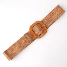 Striped elastic waistband for women's fashion square buckle elastic weaving bohemian style PP grass wide waistband