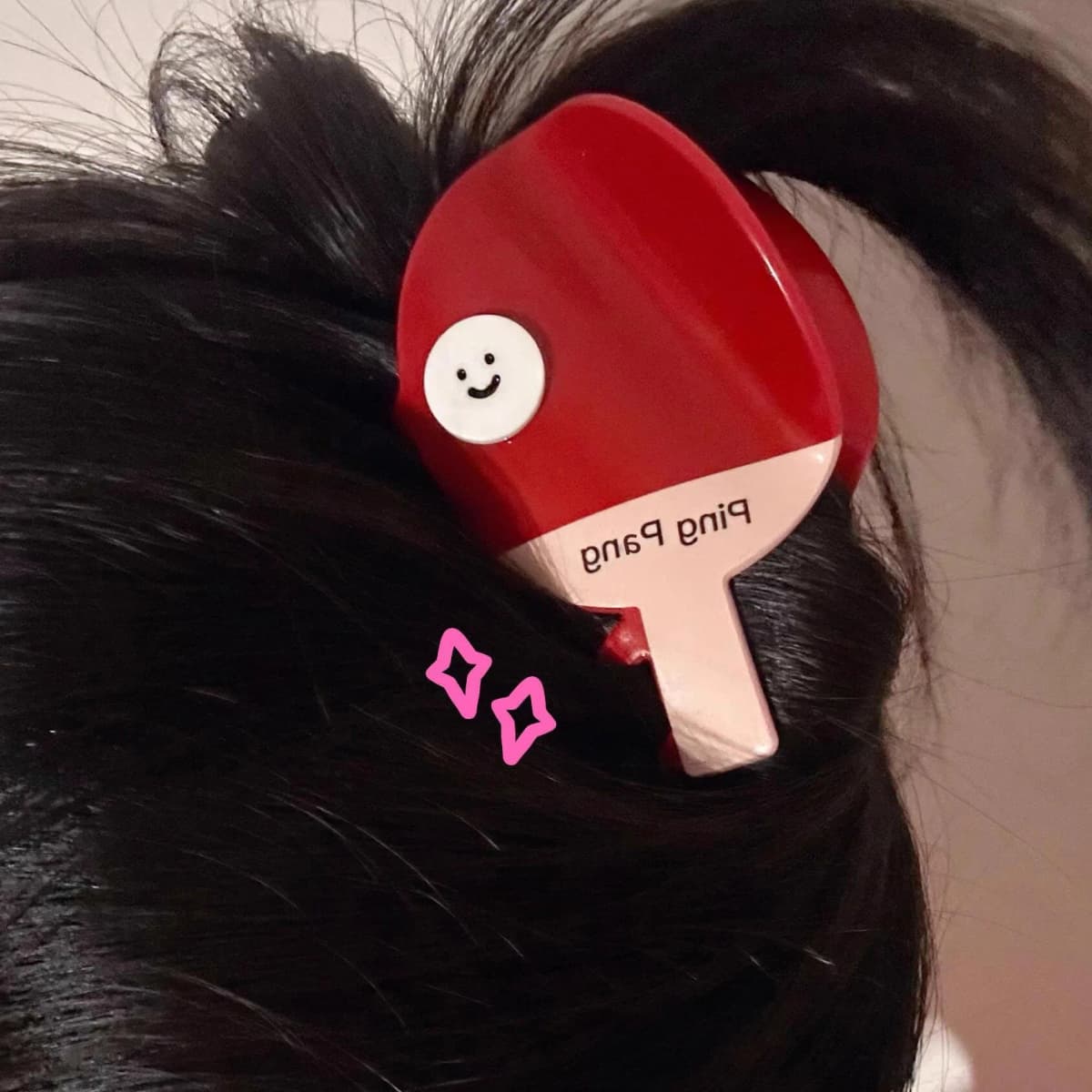 1pc sporty ping pong paddle shark clip hair grab clip cartoon ponytail clip girl hairpin headpiece