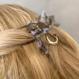 1pc Korean Cute Kitten Point Drill Acetic Acid Grab Girl Sweet Side Medium Half a Ponytail Nappy Little Hair Clip