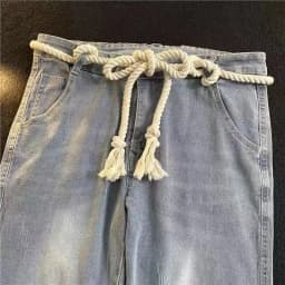 Retro thick rope belt for women ins style decoration versatile jeans belt for students young men's belt