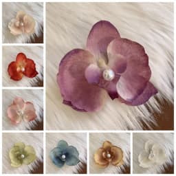 Cloth Butterfly Flower Hair Clip Pearl Korean Style Orchid Flower Hairpin Seaside Vacation Headwear Headdress Girl Hair Clip