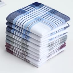 6-Pack Men's Yarn-Dyed Pure Cotton Handkerchiefs, Classic Plaid Handkerchiefs, Wedding Groom's Gift, Sweat-Wiping Pocket Towels