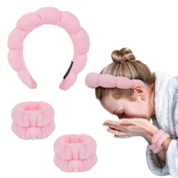 3PCS/SET Ladies Floral Headband Moisture-Proof Wristband SPA Face Wash Makeup Use Travel Holiday Ladies Gift