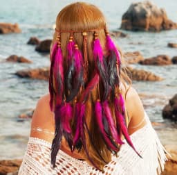 Boho Feather Headband Hippie Headband Gypsy Feather Headpiece Indian Costume Headwear Hair Accessory for Women