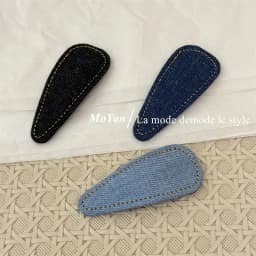 Retro simple denim blue high-end new hairpin broken hair hairpin bangs BB clip temperament versatile side clip
