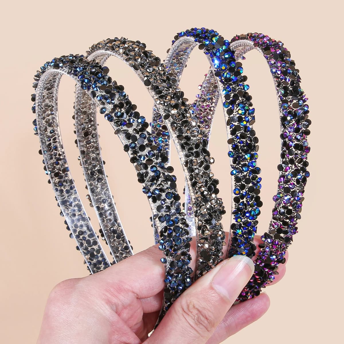 1/4pcs Rhinestone Hair Hoop Fashion Women Headwear Non-slip with Teeth Hairband Shiny Headband Hair Accessories