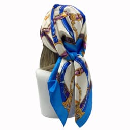 90cm Fashion Silk Square Scarf for Women Hair Band Soft Neckerchief Vintage Hijab Flower Print Headscarf Female Pashmina Bandana