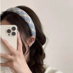 Spring New Sponge Headband for Women Elegant Gold Label Blue Wide Brimmed Hair Band Fashion Girl Face Wash Hair Hoop