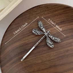 2 Pcs Retro Ancient Style Silvery Dragonfly Hair Clips Side Clips Bobby Pin Hair Accessories